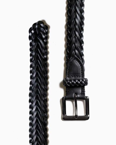 画像1: BEORMA（ベオーマ）34mm HERRINGBONE PLAITED BELT（34mmメッシュベルト）/ Black（ブラック）