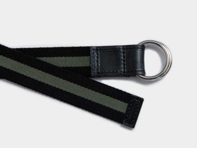 画像3: BEORMA(ベオーマ)W RING 25mm WEBBING BELT(ダブルリング25mmウェビングベルト)/ Black×Moss(ブラック×モスグリーン)