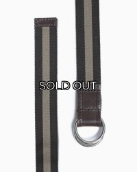 BEORMA（ベオーマ）W RING 25mm WEBBING BELT（ダブルリング25mmウェビングベルト）/ Brown×Beige（ブラウン×ベージュ）