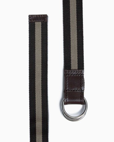 画像1: BEORMA（ベオーマ）W RING 25mm WEBBING BELT（ダブルリング25mmウェビングベルト）/ Brown×Beige（ブラウン×ベージュ）