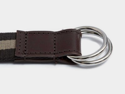 画像4: BEORMA(ベオーマ)W RING 25mm WEBBING BELT(ダブルリング25mmウェビングベルト)/ Black×Moss(ブラック×モスグリーン)