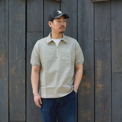 画像7: *A VONTADE(アボンタージ)Compact Border Half Zip Polo SS(コンパクトボーダーハーフジップポロ)/ Ecru×Marine(エクリュ×マリン)