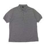 *A VONTADE（アボンタージ）Compact Border Half Zip Polo SS（コンパクトボーダーハーフジップポロ）/ Black×Ecru（ブラック×エクリュ）