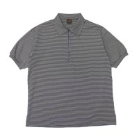 *A VONTADE（アボンタージ）Compact Border Half Zip Polo SS（コンパクトボーダーハーフジップポロ）/ Black×Ecru（ブラック×エクリュ）
