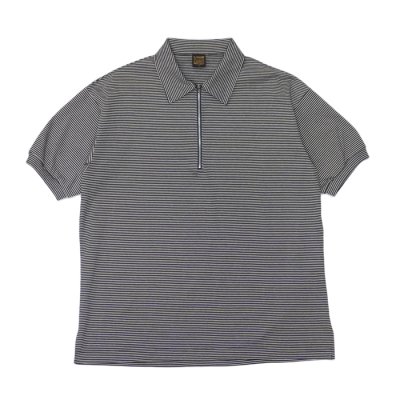 画像1: *A VONTADE（アボンタージ）Compact Border Half Zip Polo SS（コンパクトボーダーハーフジップポロ）/ Black×Ecru（ブラック×エクリュ）