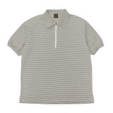 *A VONTADE（アボンタージ）Compact Border Half Zip Polo SS（コンパクトボーダーハーフジップポロ）/ Ecru×Marine（エクリュ×マリン）