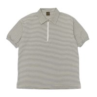 *A VONTADE（アボンタージ）Compact Border Half Zip Polo SS（コンパクトボーダーハーフジップポロ）/ Ecru×Marine（エクリュ×マリン）