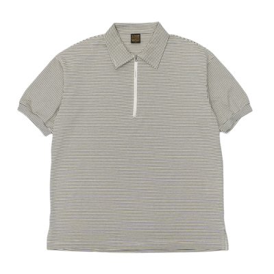 画像1: *A VONTADE（アボンタージ）Compact Border Half Zip Polo SS（コンパクトボーダーハーフジップポロ）/ Ecru×Marine（エクリュ×マリン）