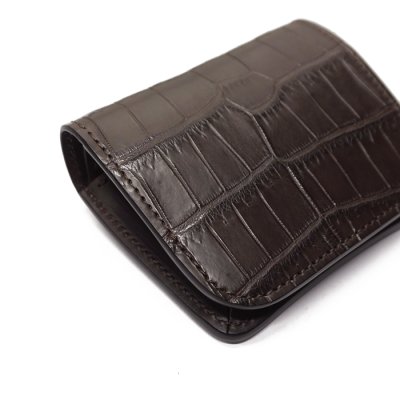 画像3: WILD SWANS（ワイルドスワンズ）CASA（カーサ）コンパクトウォレット/チョコ"クロコダイル"×ダークブラウン"イングリッシュブライドル"