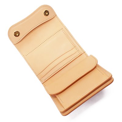 画像7: WILD SWANS(ワイルドスワンズ)ENO(イーノ)ミニ3つ折りウォレット/Natural(ナチュラル)"シェルコードバン"×Natural(ナチュラル)"ブッテーロ"