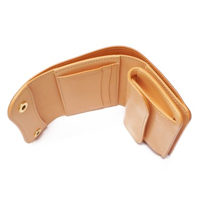 画像5: WILD SWANS(ワイルドスワンズ)ENO(イーノ)ミニ3つ折りウォレット/Natural(ナチュラル)"シェルコードバン"×Natural(ナチュラル)"ブッテーロ"