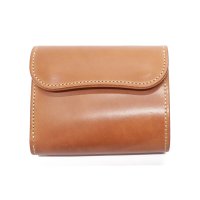 WILD SWANS（ワイルドスワンズ）ENO（イーノ）ミニ3つ折りウォレット/Natural（ナチュラル）"シェルコードバン"×Natural（ナチュラル）"ブッテーロ"