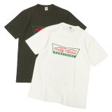 BARNS OUTFITTERS (バーンズアウトフィッターズ) "STANDARD" TSURI-AMI Crew Print T-Shirt (吊り編みクループリントTシャツ)"Pretty Pleace" / White（ホワイト）・Black (ブラック)