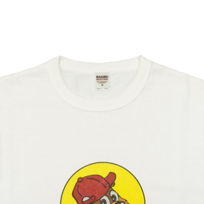 画像3: BARNS OUTFITTERS (バーンズアウトフィッターズ) "STANDARD" TSURI-AMI Crew Print T-Shirt (吊り編みクループリントTシャツ)"BIG-SUN" / White（ホワイト）