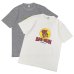 画像1: BARNS OUTFITTERS (バーンズアウトフィッターズ) "STANDARD" TSURI-AMI Crew Print T-Shirt (吊り編みクループリントTシャツ)"BIG-SUN" / White（ホワイト）・Grey (グレー) (1)