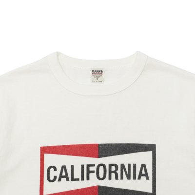 画像3: BARNS OUTFITTERS (バーンズアウトフィッターズ) "STANDARD" TSURI-AMI Crew Print T-Shirt (吊り編みクループリントTシャツ)"CALIFORNIA" / White（ホワイト）