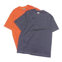 Yonetomi NEW BASIC（ヨネトミニューベーシック）GARMENT DYE BORDER T-SHIRT（ガーメントダイボーダーTシャツ）/ Navy White（ネイビーホワイト）・Orange Blue（オレンジブルー）