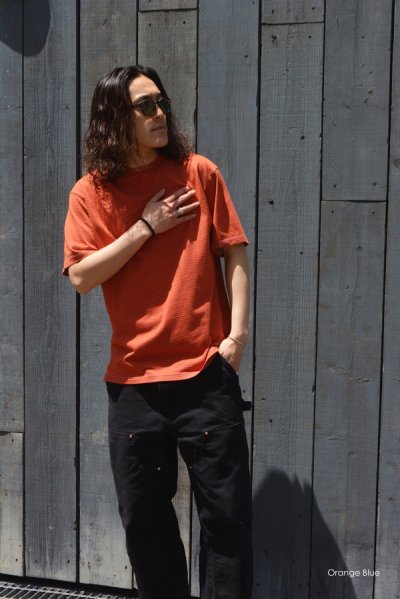 画像14: Yonetomi NEW BASIC（ヨネトミニューベーシック）GARMENT DYE BORDER T-SHIRT（ガーメントダイボーダーTシャツ）/ Brown Blue（ブラウンブルー）・Black Navy（ブラックネイビー）