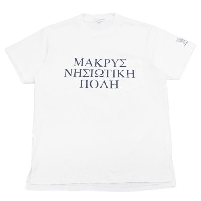 画像1: ENGINEERED GARMENTS（エンジニアードガーメンツ）Printed Cross Crew Neck T-Shirt（プリンテッドクロスクルーネックTシャツ）"LIC" / White（ホワイト）