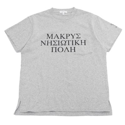 画像1: ENGINEERED GARMENTS（エンジニアードガーメンツ）Printed Cross Crew Neck T-Shirt（プリンテッドクロスクルーネックTシャツ）"LIC" / Grey（グレー）