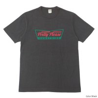 ＜30%OFF＞BARNS OUTFITTERS (バーンズアウトフィッターズ) "STANDARD" TSURI-AMI Crew Print T-Shirt (吊り編みクループリントTシャツ)"Pretty Pleace" / Black (ブラック)