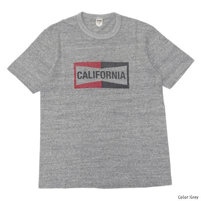 画像2: BARNS OUTFITTERS (バーンズアウトフィッターズ) "STANDARD" TSURI-AMI Crew Print T-Shirt (吊り編みクループリントTシャツ)"CALIFORNIA" / White（ホワイト）・Grey (グレー)
