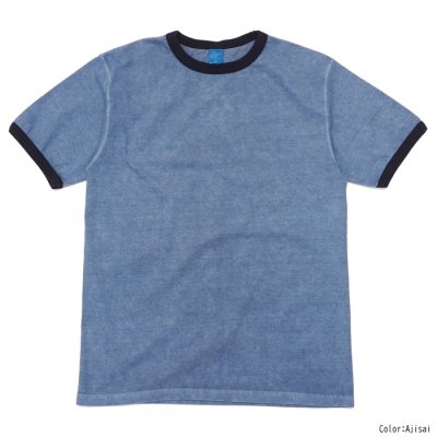 画像1: Good On（グッドオン）Short Sleeve Black Ringer Tee（ショートスリーブ ブラックリンガーTシャツ）"Reactive Dye" / Ajisai（アジサイ）※サイズLのみ