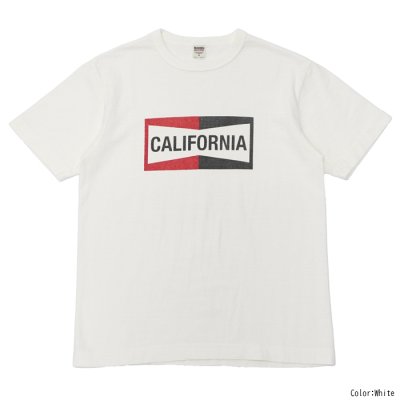 画像1: ＜30%OFF＞BARNS OUTFITTERS (バーンズアウトフィッターズ) "STANDARD" TSURI-AMI Crew Print T-Shirt (吊り編みクループリントTシャツ)"CALIFORNIA" / White（ホワイト）