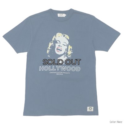 画像2: free rage（フリーレイジ）リサイクルコットンプリントTee "HOLLY WOOD"/ Sumi（スミクロ）・Navy（ネイビー）