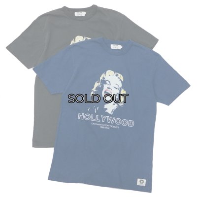 画像1: free rage（フリーレイジ）リサイクルコットンプリントTee "HOLLY WOOD"/ Sumi（スミクロ）・Navy（ネイビー）