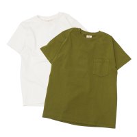 Goodwear（グッドウェア）Short Sleeve Crew Neck Pocket Tee（ショートスリーブクルーネックポケット付Tシャツ）/ Natural（ナチュラル）・Moss Green（モスグリーン）