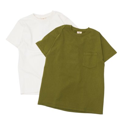 画像1: Goodwear（グッドウェア）Short Sleeve Crew Neck Pocket Tee（ショートスリーブクルーネックポケット付Tシャツ）/ Natural（ナチュラル）・Moss Green（モスグリーン）