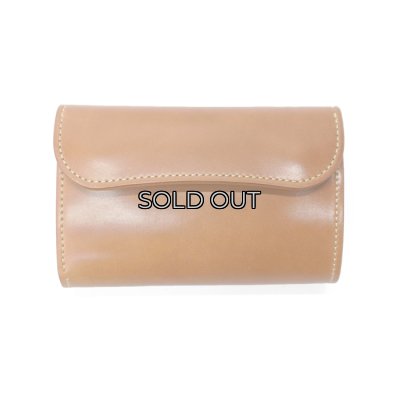 画像1: WILD SWANS（ワイルドスワンズ）BYRNE（バーン）3つ折りウォレット/Natural（ナチュラル）"シェルコードバン"×Natural（ナチュラル）"ブッテーロ"