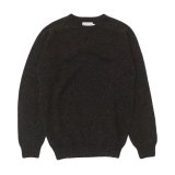 INVERALLAN（インバーアラン）Crew Neck Saddle Shoulder Sweater（クルーネックサドルショルダーセーター）"Supersoft Shetland" / Carbo（カーボ：ブラウン系）