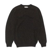 INVERALLAN（インバーアラン）Crew Neck Saddle Shoulder Sweater（クルーネックサドルショルダーセーター）"Supersoft Shetland" / Carbo（カーボ：ブラウン系）