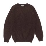 INVERALLAN（インバーアラン）Crew Neck Saddle Shoulder Sweater（クルーネックサドルショルダーセーター）"Supersoft Shetland" / Marron（マロン）