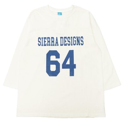 画像1: ＜30%OFF＞SIERRA DESIGNS（シエラデザイン）80's FOOTBALL Tee（80'sフットボールTシャツ）"Made by Good On" / Natural×Aquamarine（ナチュラル×アクアマリン）