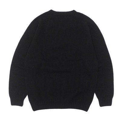 画像2: INVERALLAN（インバーアラン）Crew Neck Saddle Shoulder Sweater（クルーネックサドルショルダーセーター）”Supersoft Shetland" / Black（ブラック）