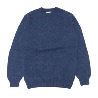INVERALLAN（インバーアラン）Crew Neck Saddle Shoulder Sweater（クルーネックサドルショルダーセーター）”Supersoft Shetland" / Denim（デニム）
