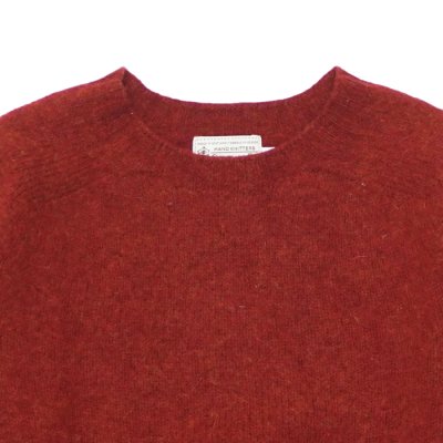 画像3: INVERALLAN(インバーアラン)Crew Neck Saddle Shoulder Sweater(クルーネックサドルショルダーセーター)"Supersoft Shetland" / Blaze(ダークレッド)