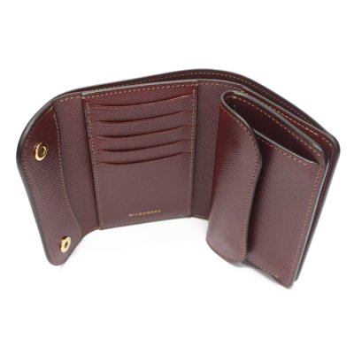 画像6: WILD SWANS（ワイルドスワンズ）BYRNE（バーン）3つ折りウォレット/ブラック"シェルコードバン"×バーガンディ"型押しサドルプルアップ"