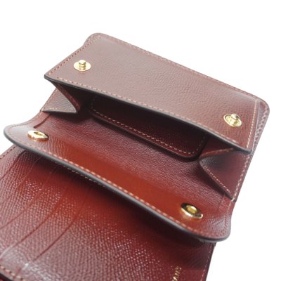 画像8: WILD SWANS（ワイルドスワンズ）BYRNE（バーン）3つ折りウォレット/ブラック"シェルコードバン"×バーガンディ"型押しサドルプルアップ"