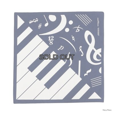 画像2: ENGINEERED GARMENTS（エンジニアードガーメンツ）Printed Bandana（プリンテッドバンダナ）/ Navy:Piano（ネイビー:ピアノ）・Black:NY（ブラック:ニューヨーク）
