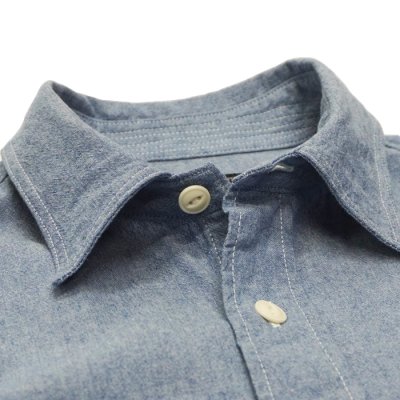 画像8: 【PointUp10%11/10迄】ENGINEERED GARMENTS（エンジニアードガーメンツ）WORK SHIRT（ワークシャツ）"4.5oz Cotton Chambray" / Blue（ライトブルー）