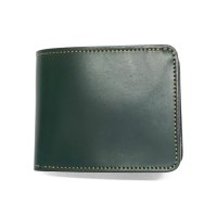 WILD SWANS（ワイルドスワンズ）GROUNDER（グラウンダー）2つ折りウォレット/グリーン"シェルコードバン"×ブラック"サドルプルアップ"