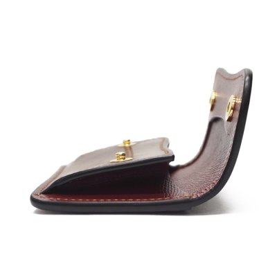 画像5: WILD SWANS（ワイルドスワンズ）TONGUE（タング）マルチコインケース/#2"シェルコードバン"×バーガンディ"型押しサドルプルアップ"