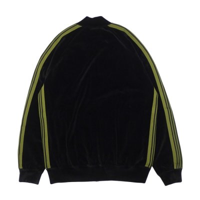 画像2: NEEDLES（ニードルズ）Rib Collar Track Jacket（リブカラートラックジャケット）"C/PE Velour" / Black（ブラック）
