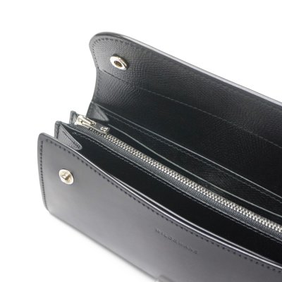 画像6: WILD SWANS（ワイルドスワンズ）WAVE（ウェイブ）ロングウォレット/ブラック"ホーウィンコードバン"×ブラック”型押しサドルプルアップ”