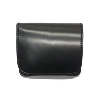 WILD SWANS（ワイルドスワンズ）CASA（カーサ）コンパクトウォレット/ブラック"シェルコードバン"×ブラック"型押しサドルプルアップ"