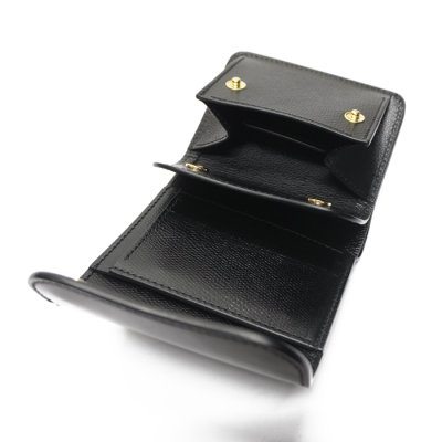 画像7: WILD SWANS（ワイルドスワンズ）ENO（イーノ）ミニ3つ折りウォレット/ブラック"シェルコードバン"×ブラック"型押しサドルプルアップ"